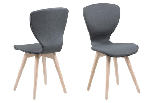 Set di 2 sedie da pranzo in tessuto Gongli Grigio