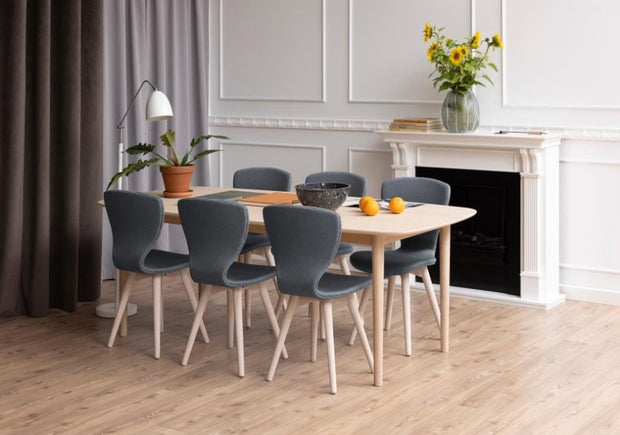 Set di 2 sedie da pranzo in tessuto Gongli Grigio (2)