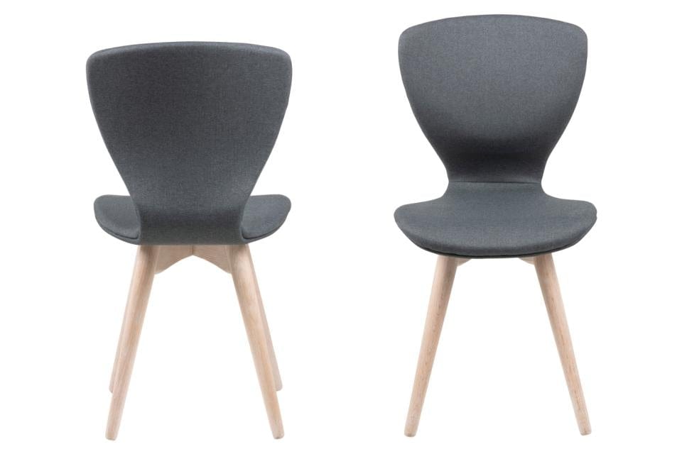 Set di 2 sedie da pranzo in tessuto Gongli Grigio (3)