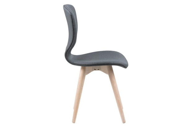 Set di 2 sedie da pranzo in tessuto Gongli Grigio (4)