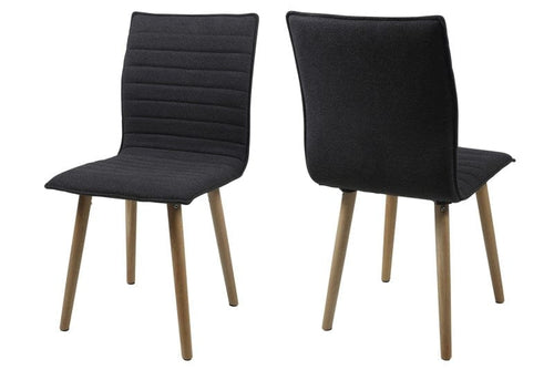 Set di 2 sedie da pranzo in tessuto Karla Grigio