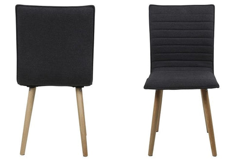 Set di 2 sedie da pranzo in tessuto Karla Grigio (1)