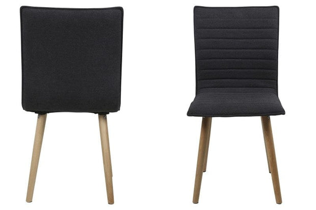 Set di 2 sedie da pranzo in tessuto Karla Grigio (1)
