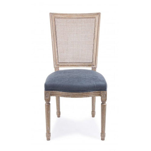 Set di 2 sedie da pranzo in tessuto Liliane Blu (1)