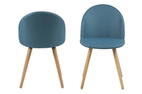Set di 2 sedie da pranzo in tessuto Manley Blu