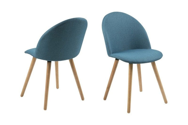 Set di 2 sedie da pranzo in tessuto Manley Blu (2)