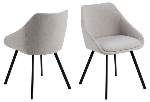 Set di 2 sedie da pranzo in tessuto Nils Beige