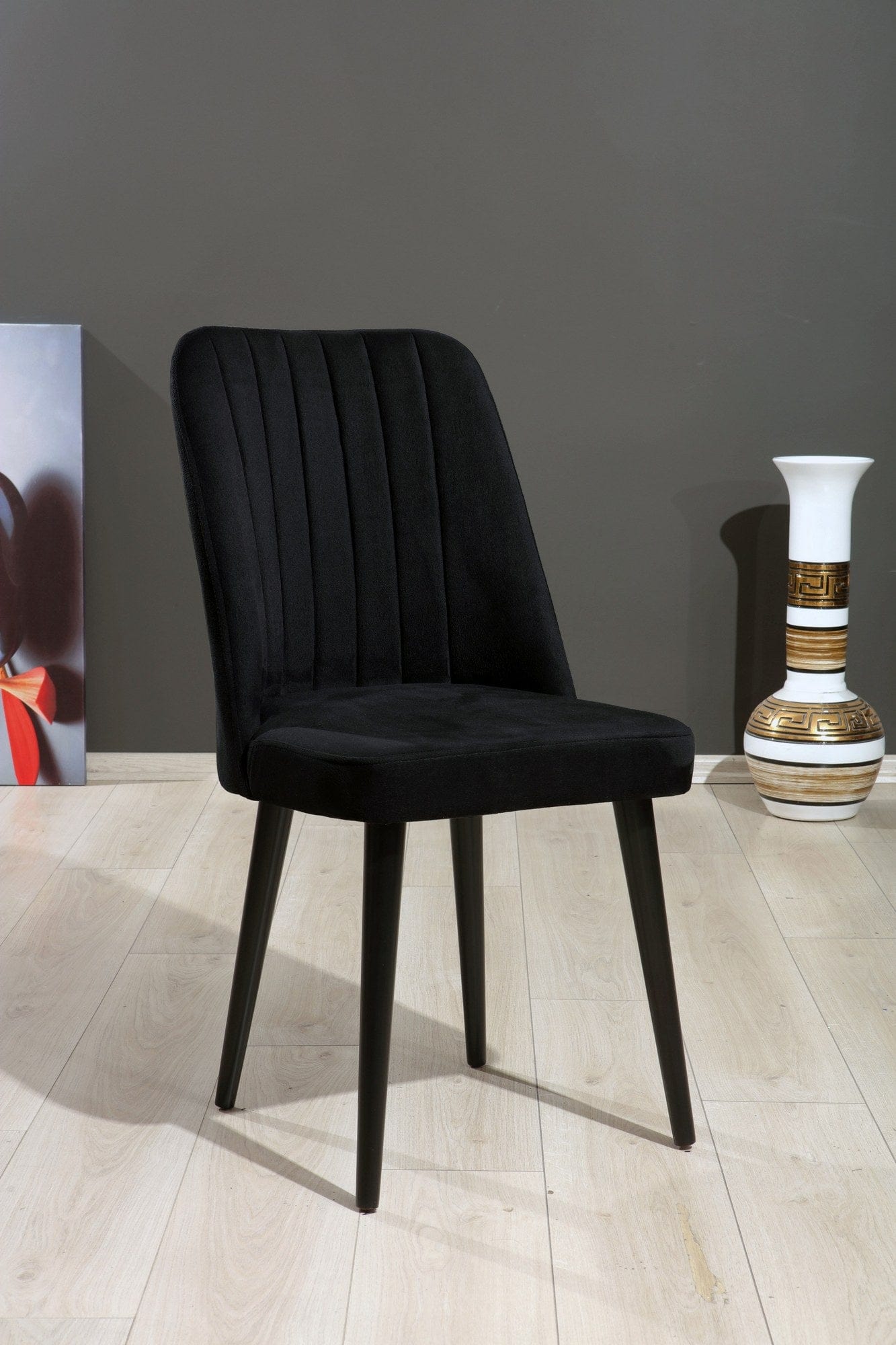 Set di 2 sedie da pranzo in tessuto Polo Nero