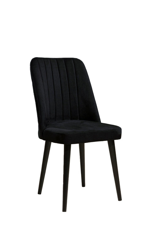 Set di 2 sedie da pranzo in tessuto Polo Nero (1)
