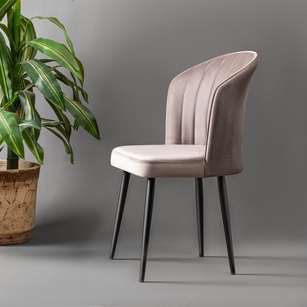 Set di 2 sedie da pranzo in tessuto Rubi Cappuccino (1)