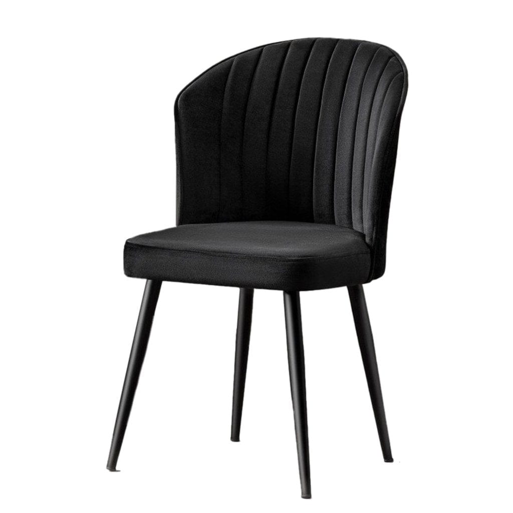 Set di 2 sedie da pranzo in tessuto Rubi Nero (3)