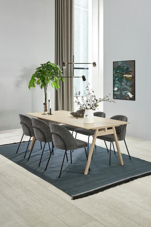Set di 2 sedie da pranzo in tessuto Scandia Antracite (1)