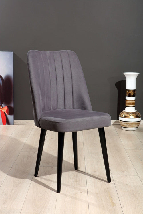 Set di 2 sedie da pranzo in tessuto Vega Grigio