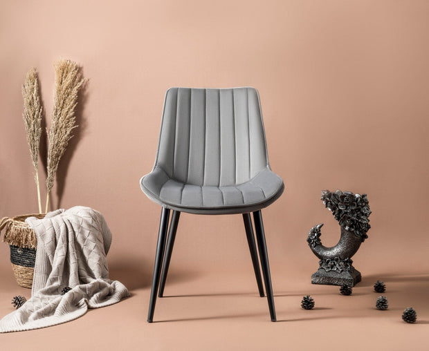 Set di 2 sedie da pranzo in tessuto Venus Grigio (1)