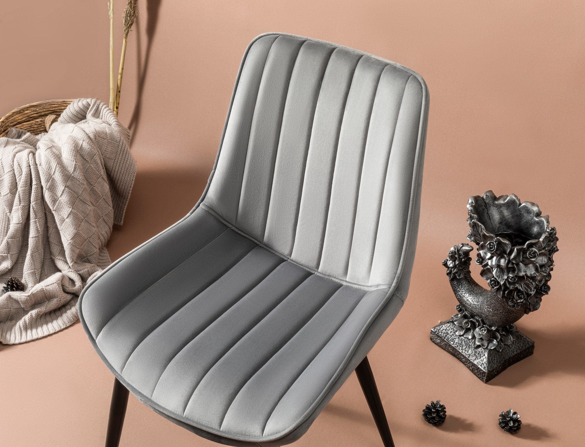 Set di 2 sedie da pranzo in tessuto Venus Grigio (3)