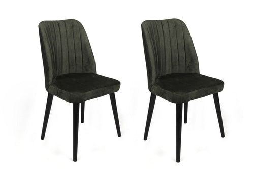 Set di 2 sedie da pranzo in velluto Alfa 432-V2 Verde