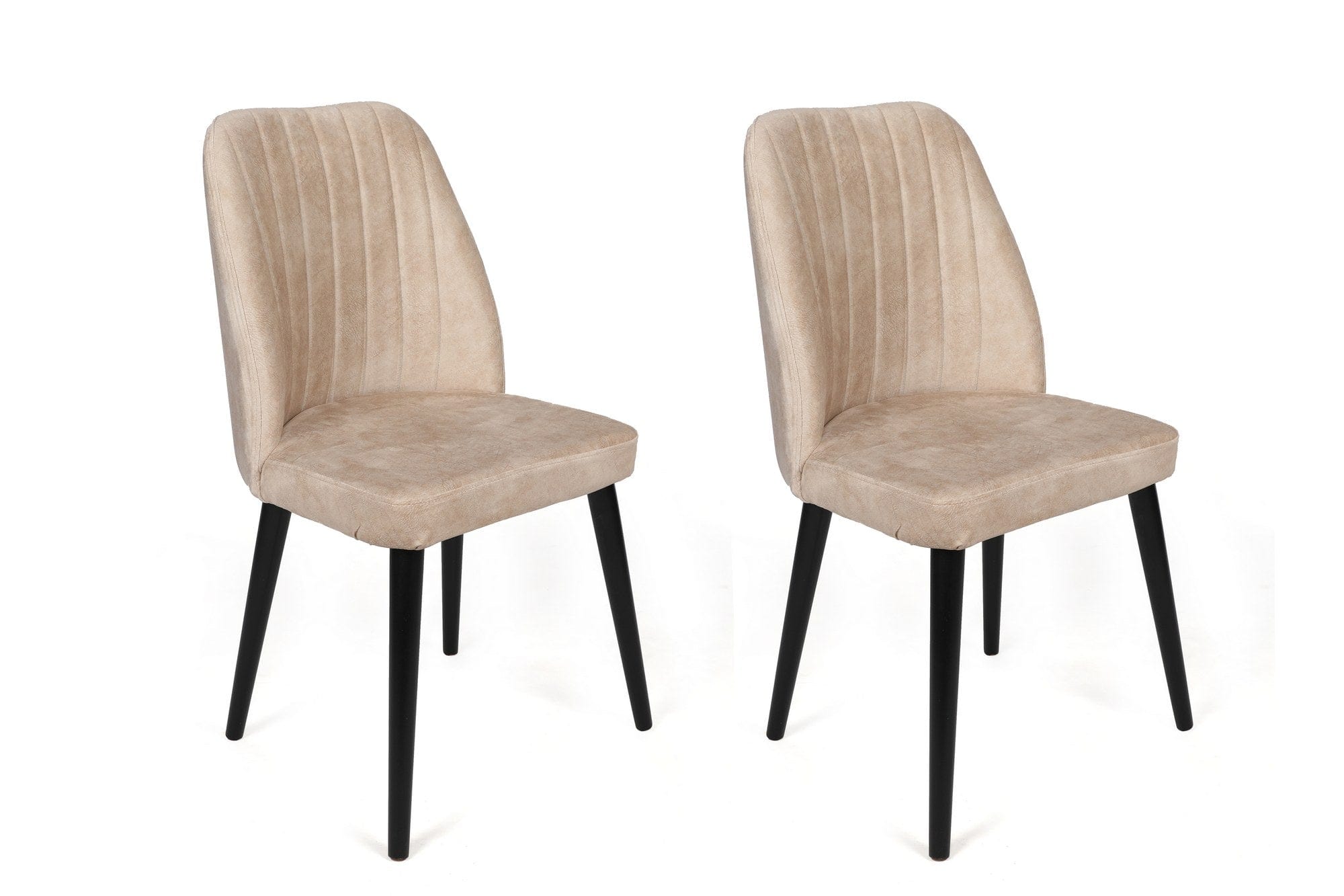 Set di 2 sedie da pranzo in velluto Alfa 434-V2 Crema