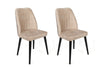 Set di 2 sedie da pranzo in velluto Alfa 434-V2 Crema