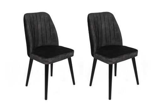 Set di 2 sedie da pranzo in velluto Alfa 437-V2 Antracite
