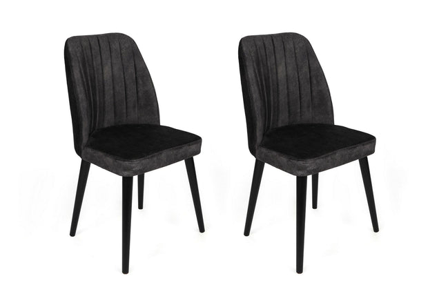 Set di 2 sedie da pranzo in velluto Alfa 437-V2 Antracite