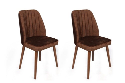 Set di 2 sedie da pranzo in velluto Alfa 466-V2 Marrone