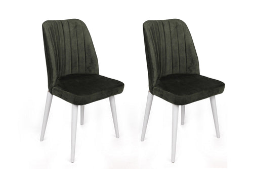 Set di 2 sedie da pranzo in velluto Alfa 492-V2 Verde