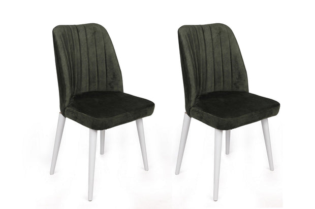 Set di 2 sedie da pranzo in velluto Alfa 492-V2 Verde