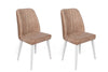 Set di 2 sedie da pranzo in velluto Alfa 493-V2 Cappuccino