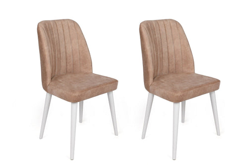 Set di 2 sedie da pranzo in velluto Alfa 493-V2 Cappuccino