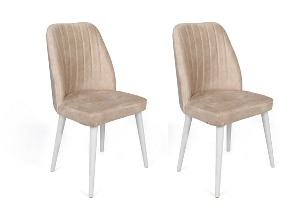 Set di 2 sedie da pranzo in velluto Alfa 494-V2 Beige
