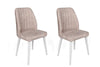 Set di 2 sedie da pranzo in velluto Alfa 495-V2 Crema