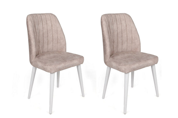 Set di 2 sedie da pranzo in velluto Alfa 495-V2 Crema