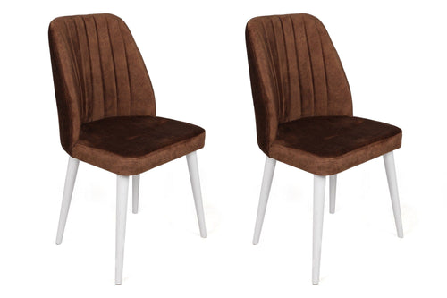 Set di 2 sedie da pranzo in velluto Alfa 496-V2 Marrone