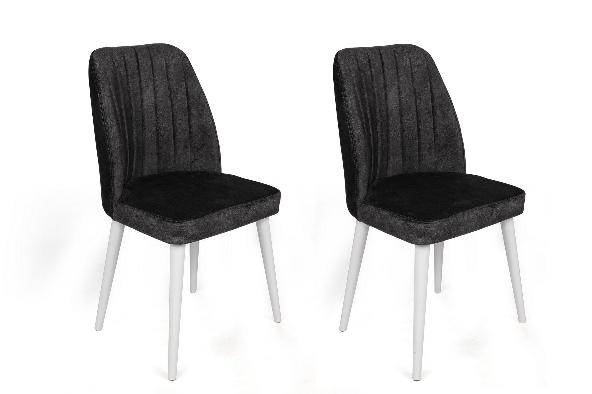 Set di 2 sedie da pranzo in velluto Alfa 497-V2 Antracite