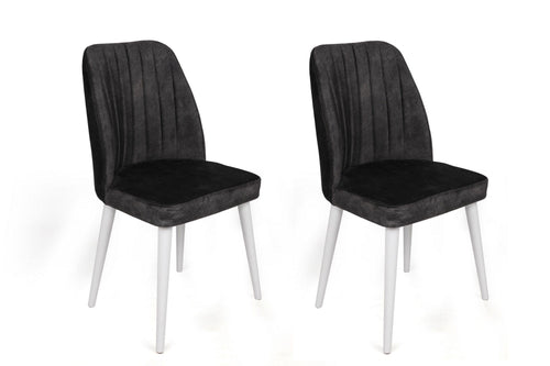 Set di 2 sedie da pranzo in velluto Alfa 497-V2 Antracite