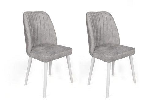 Set di 2 sedie da pranzo in velluto Alfa 498-V2 Grigio