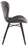 Set di 2 sedie da pranzo in velluto Batilda A-1 Capitone Grigio (3)