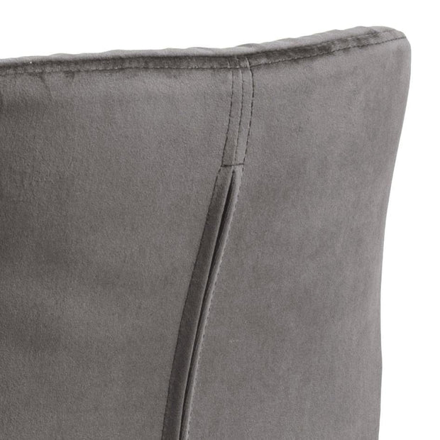 Set di 2 sedie da pranzo in velluto Batilda A-1 Capitone Grigio (4)