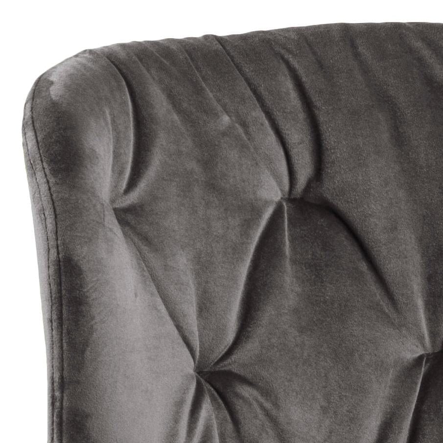 Set di 2 sedie da pranzo in velluto Batilda A-1 Capitone Grigio (5)