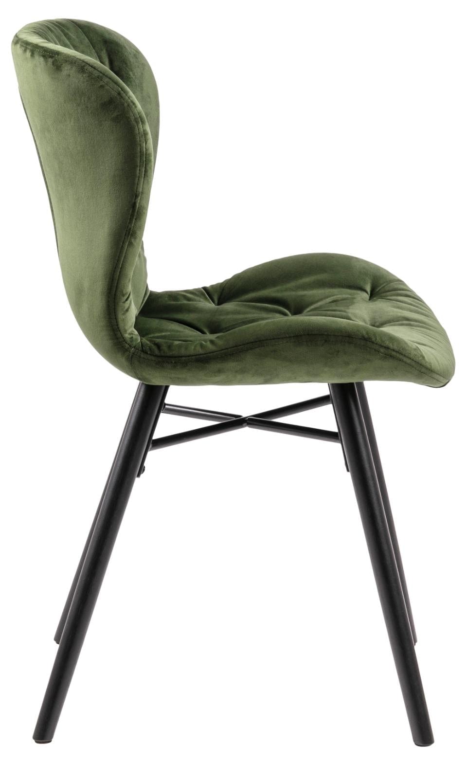 Set di 2 sedie da pranzo in velluto Batilda A-1 Capitone Verde (3)