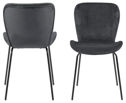 Set di 2 sedie da pranzo in velluto Batilda A-1 Grigio (1)