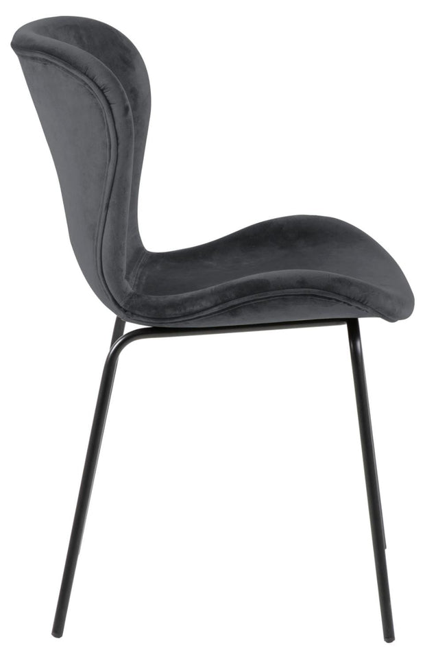 Set di 2 sedie da pranzo in velluto Batilda A-1 Grigio (2)
