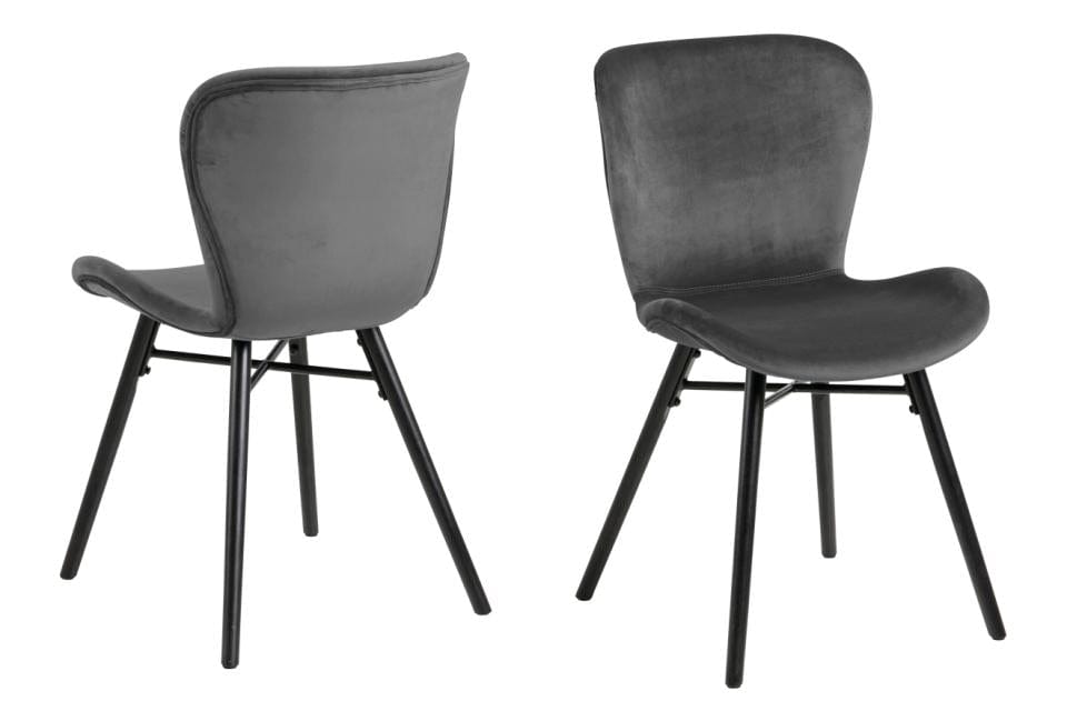 Set di 2 sedie da pranzo in velluto Batilda A-1 Grigio