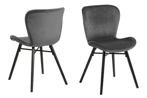 Set di 2 sedie da pranzo in velluto Batilda A-1 Grigio