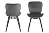 Set di 2 sedie da pranzo in velluto Batilda A-1 Grigio (3)