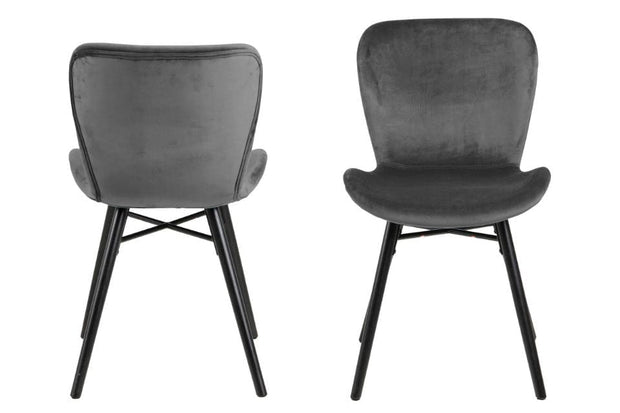 Set di 2 sedie da pranzo in velluto Batilda A-1 Grigio (3)