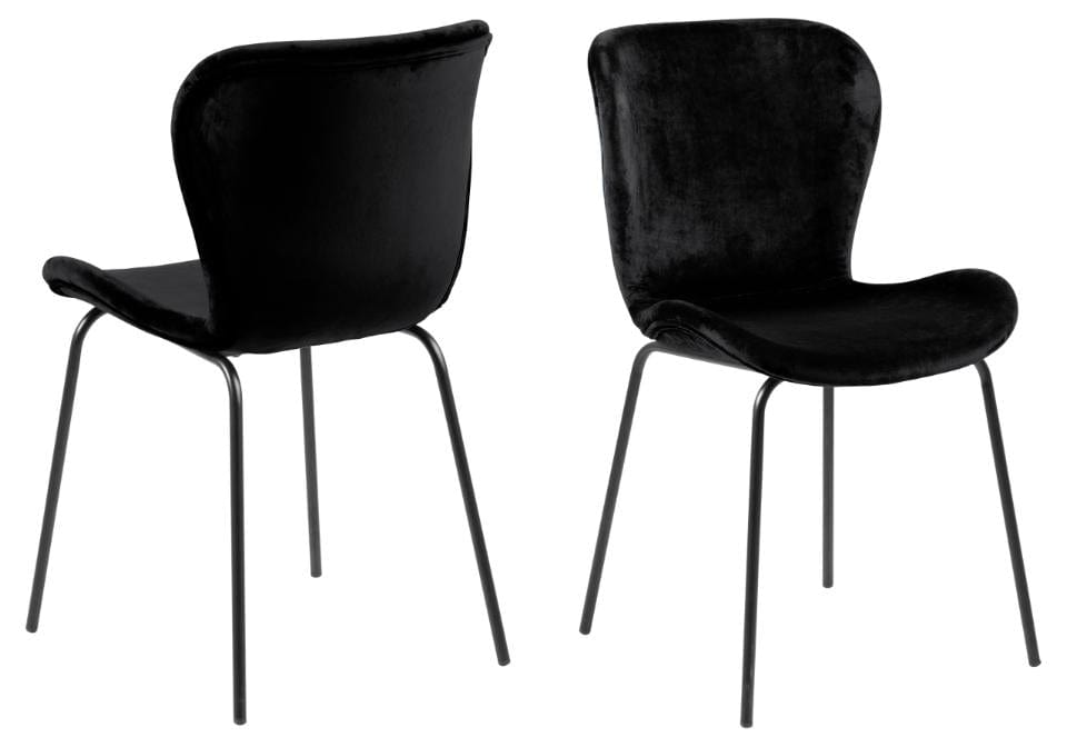 Set di 2 sedie da pranzo in velluto Batilda A-1 Nero