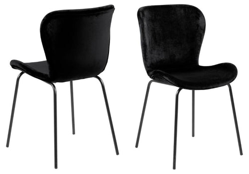 Set di 2 sedie da pranzo in velluto Batilda A-1 Nero