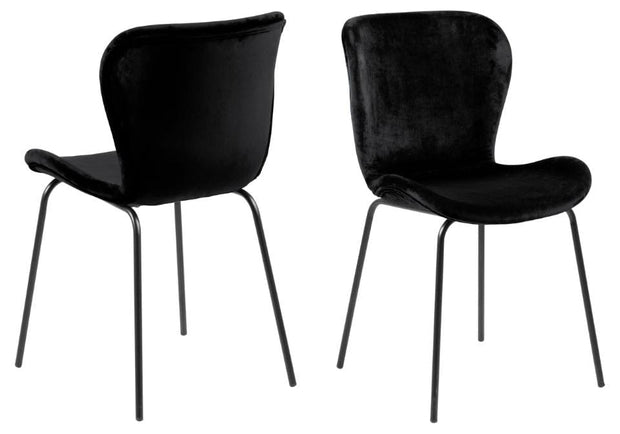 Set di 2 sedie da pranzo in velluto Batilda A-1 Nero
