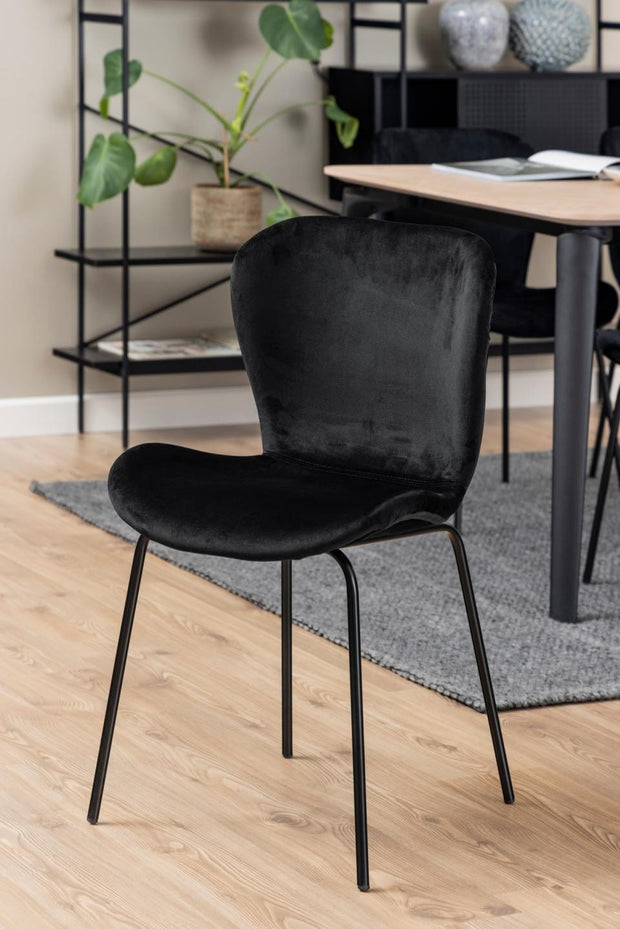 Set di 2 sedie da pranzo in velluto Batilda A-1 Nero (2)